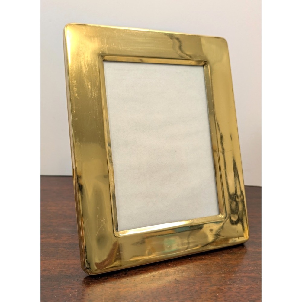 Vintage Gold Tone Metal Picture Frame Made in Korea 7x9 Tabletop Easel Back